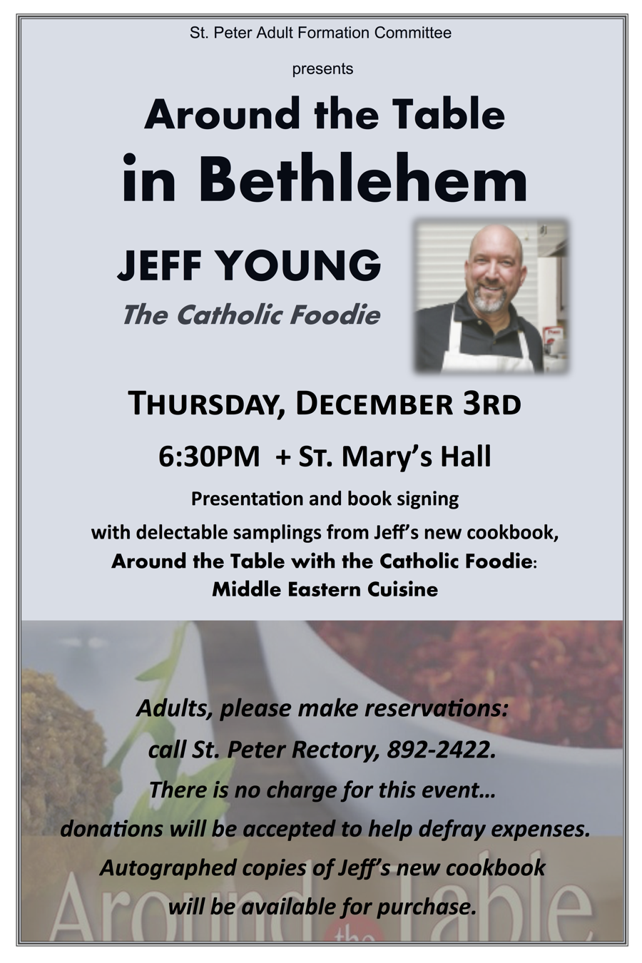 Around the Table in Bethlehem – Join Me December 3rd