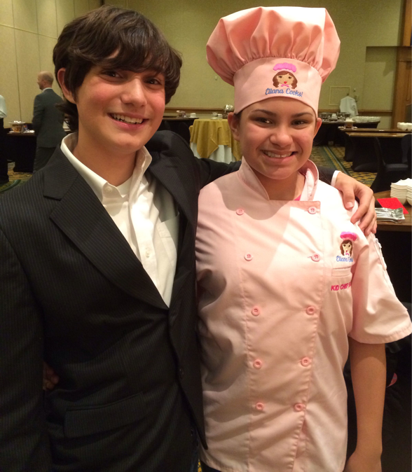 Christopher Young with Kid Chef Eliana Christopher Young with Kid Chef Eliana