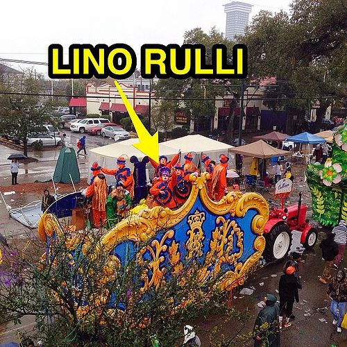 Lino Rulli Riding in the Rex Parade Mardi Gras 2014