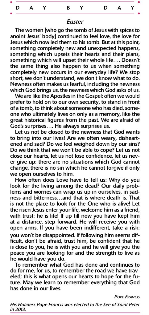 Pope Francis on Easter Pope Francis on Easter