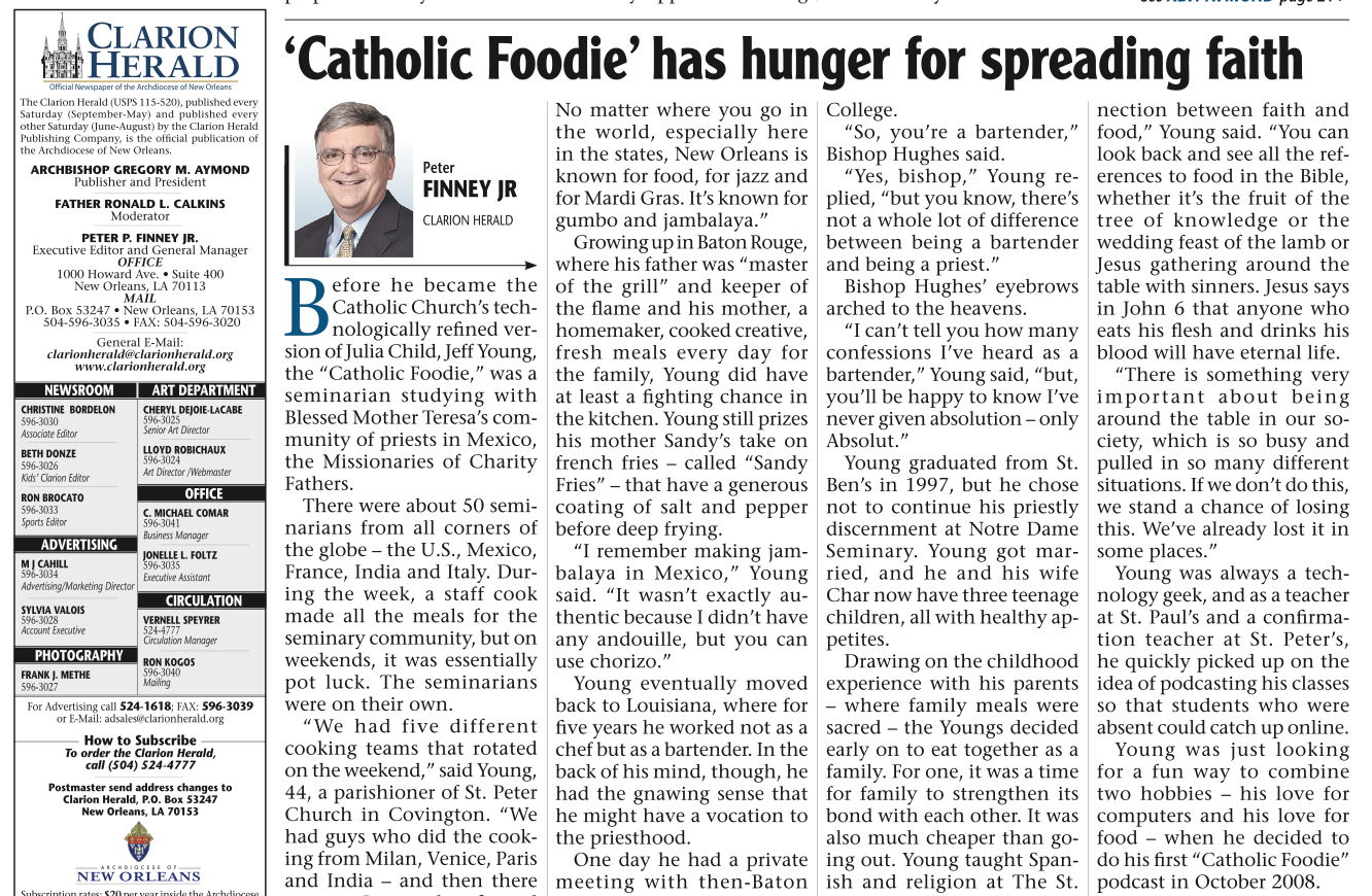 Catholic Foodie has hunger for spreading the faith