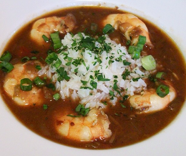 We save the seafood gumbo for special occasions is that it is so expensive to make. But now I think I have found a variation of seafood gumbo that I can make more often. It’s a Louisiana favorite: Shrimp & Okra Gumbo.