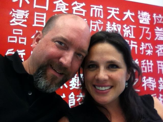 Here we are in front of a painting of the ingredients of Sriracha. I love that stuff!