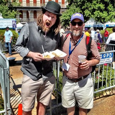 Crazy Legs Conti and The Catholic Foodie at the French Quarter Festival