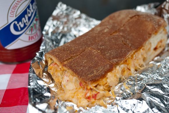 Crawfish Bread and Hot Sausage Po-Boys