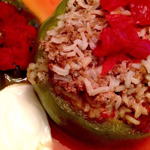 Lebanese Stuffed Bell Peppers with Labneh